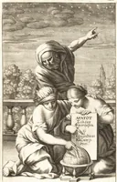 An illustration from Aratou Soleōs Phainomena kai Diosēmeia. Theōnos scholia. Eratosthenous katasterismoi. Metron tēs gēs Peripherias. Tou kyvou diplasiasmos. Koskinon. Tou Neilou pēgai. Tou kanonos tomē Dionysiou hymnoi (1672)