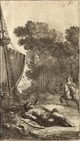 Picture 4 of 24 from d' Argenis van J. Barklai : daar in niet alleenlijk veel vreemde voorvallen van gebeurlijke dingen, maar bezonderlijk vortreffelijke zaken, die de godsdienst, de bestiering van staten, beleit van oorlogen, en de burgerlijke handel aangaan, vertoont worden : beneffens de sleutel en aanwijzing van de namen der personen, die men daar by verstaan kan (1680), leaf 18