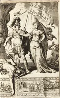 Picture 1 of 24 from d' Argenis van J. Barklai : daar in niet alleenlijk veel vreemde voorvallen van gebeurlijke dingen, maar bezonderlijk vortreffelijke zaken, die de godsdienst, de bestiering van staten, beleit van oorlogen, en de burgerlijke handel aangaan, vertoont worden : beneffens de sleutel en aanwijzing van de namen der personen, die men daar by verstaan kan (1680), leaf 6