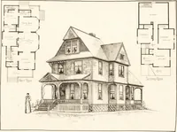 An illustration from Artistic dwellings : giving views, floor plans and estimates of cost of many house and cottage designs, costing from $600 up, designed and selected with especial reference to economy in building and convenience of arrangement (1893)