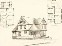An illustration from Artistic dwellings : giving views, floor plans and estimates of cost of many house and cottage designs, costing from $600 up, designed and selected with especial reference to economy in building and convenience of arrangement (1893)