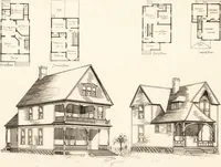 An illustration from Artistic dwellings : giving views, floor plans and estimates of cost of many house and cottage designs, costing from $600 up, designed and selected with especial reference to economy in building and convenience of arrangement (1893)