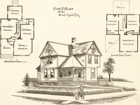 Picture 2 of 75 from Artistic dwellings : giving views, floor plans and estimates of cost of many house and cottage designs, costing from $600 up, designed and selected with especial reference to economy in building and convenience of arrangement (1893), leaf 16