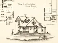Picture 3 of 75 from Artistic dwellings : giving views, floor plans and estimates of cost of many house and cottage designs, costing from $600 up, designed and selected with especial reference to economy in building and convenience of arrangement (1893), leaf 18