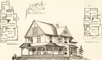 An illustration from Artistic dwellings : giving views, floor plans and estimates of cost of many house and cottage designs, costing from $600 up, designed and selected with especial reference to economy in building and convenience of arrangement (1893)