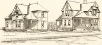 An illustration from Artistic dwellings : giving views, floor plans and estimates of cost of many house and cottage designs, costing from $600 up, designed and selected with especial reference to economy in building and convenience of arrangement (1893)