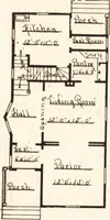 An illustration from Artistic dwellings : giving views, floor plans and estimates of cost of many house and cottage designs, costing from $600 up, designed and selected with especial reference to economy in building and convenience of arrangement (1893)