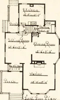 An illustration from Artistic dwellings : giving views, floor plans and estimates of cost of many house and cottage designs, costing from $600 up, designed and selected with especial reference to economy in building and convenience of arrangement (1893)