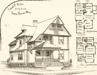Picture 14 of 75 from Artistic dwellings : giving views, floor plans and estimates of cost of many house and cottage designs, costing from $600 up, designed and selected with especial reference to economy in building and convenience of arrangement (1893), leaf 32