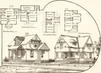 An illustration from Artistic dwellings : giving views, floor plans and estimates of cost of many house and cottage designs, costing from $600 up, designed and selected with especial reference to economy in building and convenience of arrangement (1893)