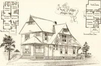 An illustration from Artistic dwellings : giving views, floor plans and estimates of cost of many house and cottage designs, costing from $600 up, designed and selected with especial reference to economy in building and convenience of arrangement (1893)