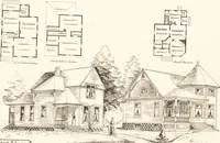 An illustration from Artistic dwellings : giving views, floor plans and estimates of cost of many house and cottage designs, costing from $600 up, designed and selected with especial reference to economy in building and convenience of arrangement (1893)