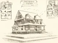 An illustration from Artistic dwellings : giving views, floor plans and estimates of cost of many house and cottage designs, costing from $600 up, designed and selected with especial reference to economy in building and convenience of arrangement (1893)