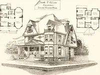 Picture 24 of 75 from Artistic dwellings : giving views, floor plans and estimates of cost of many house and cottage designs, costing from $600 up, designed and selected with especial reference to economy in building and convenience of arrangement (1893), leaf 52