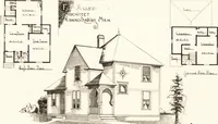 An illustration from Artistic dwellings : giving views, floor plans and estimates of cost of many house and cottage designs, costing from $600 up, designed and selected with especial reference to economy in building and convenience of arrangement (1893)