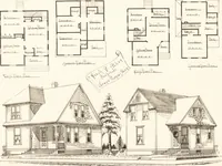 An illustration from Artistic dwellings : giving views, floor plans and estimates of cost of many house and cottage designs, costing from $600 up, designed and selected with especial reference to economy in building and convenience of arrangement (1893)