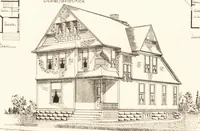 An illustration from Artistic dwellings : giving views, floor plans and estimates of cost of many house and cottage designs, costing from $600 up, designed and selected with especial reference to economy in building and convenience of arrangement (1893)