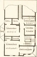 An illustration from Artistic dwellings : giving views, floor plans and estimates of cost of many house and cottage designs, costing from $600 up, designed and selected with especial reference to economy in building and convenience of arrangement (1893)