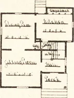 An illustration from Artistic dwellings : giving views, floor plans and estimates of cost of many house and cottage designs, costing from $600 up, designed and selected with especial reference to economy in building and convenience of arrangement (1893)