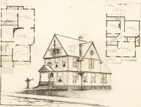 An illustration from Artistic dwellings : giving views, floor plans and estimates of cost of many house and cottage designs, costing from $600 up, designed and selected with especial reference to economy in building and convenience of arrangement (1893)