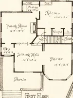 An illustration from Artistic dwellings : giving views, floor plans and estimates of cost of many house and cottage designs, costing from $600 up, designed and selected with especial reference to economy in building and convenience of arrangement (1893)