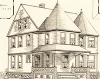 An illustration from Artistic dwellings : giving views, floor plans and estimates of cost of many house and cottage designs, costing from $600 up, designed and selected with especial reference to economy in building and convenience of arrangement (1893)