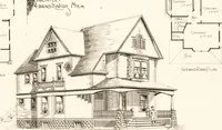 An illustration from Artistic dwellings : giving views, floor plans and estimates of cost of many house and cottage designs, costing from $600 up, designed and selected with especial reference to economy in building and convenience of arrangement (1893)