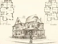An illustration from Artistic dwellings : giving views, floor plans and estimates of cost of many house and cottage designs, costing from $600 up, designed and selected with especial reference to economy in building and convenience of arrangement (1893)