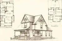 An illustration from Artistic dwellings : giving views, floor plans and estimates of cost of many house and cottage designs, costing from $600 up, designed and selected with especial reference to economy in building and convenience of arrangement (1893)