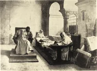 An illustration from Catalogue of an exhibition of paintings and sculpture from the Luxembourg Museum, Paris, of objects of decorative art from Mobilier National, the Gobelins and the Sèvres manufactories, of paintings, sculpture, and prints by contributing French and Belgian artists : forming the art collection exhibited by the French government at the Panama-Pacific Exposition, 1915 (1918)