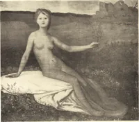 An illustration from Catalogue of an exhibition of paintings and sculpture from the Luxembourg Museum, Paris, of objects of decorative art from Mobilier National, the Gobelins and the Sèvres manufactories, of paintings, sculpture, and prints by contributing French and Belgian artists : forming the art collection exhibited by the French government at the Panama-Pacific Exposition, 1915 (1918)