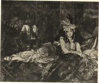An illustration from Catalogue of an exhibition of paintings and sculpture from the Luxembourg Museum, Paris, of objects of decorative art from Mobilier National, the Gobelins and the Sèvres manufactories, of paintings, sculpture, and prints by contributing French and Belgian artists : forming the art collection exhibited by the French government at the Panama-Pacific Exposition, 1915 (1918)
