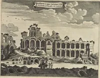 An illustration from Athanasii Kircheri è Soc. Jesu Latium, id est, Nova & parallela Latii tum veteris tum novi descriptio : qua quaecunque vel natura, vel veterum Romanorum ingenium admiranda effecit, geographico-historico-physico ratiocinio, juxta rerum gestarum, temporumque seriem exponitur & enucleatur (1671)