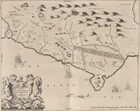 An illustration from Athanasii Kircheri è Soc. Jesu Latium, id est, Nova & parallela Latii tum veteris tum novi descriptio : qua quaecunque vel natura, vel veterum Romanorum ingenium admiranda effecit, geographico-historico-physico ratiocinio, juxta rerum gestarum, temporumque seriem exponitur & enucleatur (1671)