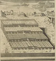 An illustration from Athanasii Kircheri e Soc. Jesu Turris Babel, sive, Archontologia qua primo priscorum post diluvium hominum vita, mores rerumque gestarum magnitudo, secundo Turris fabrica civitatumque extructio, confusio linguarum, & inde gentium transmigrationis, cum principalium inde enatorum idiomatum historiia, multiplici eruditione describunter & explicantur (1679)