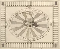 An illustration from Athanasii Kircheri e Soc. Jesu Turris Babel, sive, Archontologia qua primo priscorum post diluvium hominum vita, mores rerumque gestarum magnitudo, secundo Turris fabrica civitatumque extructio, confusio linguarum, & inde gentium transmigrationis, cum principalium inde enatorum idiomatum historiia, multiplici eruditione describunter & explicantur (1679)