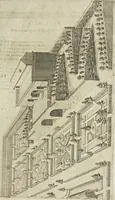 An illustration from Les raisons des forces mouuantes auec diuerses machines tant vtilles que plaisantes aus quelles sont adioints plusieurs desseings de grotes et fontaines (1615)