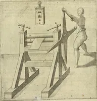 An illustration from Les raisons des forces mouuantes auec diuerses machines tant vtilles que plaisantes aus quelles sont adioints plusieurs desseings de grotes et fontaines (1615)