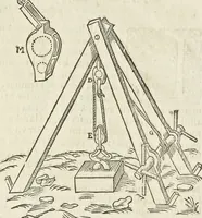 An illustration from Les raisons des forces mouuantes auec diuerses machines tant vtilles que plaisantes aus quelles sont adioints plusieurs desseings de grotes et fontaines (1615)