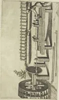 An illustration from Les raisons des forces mouuantes auec diuerses machines tant vtilles que plaisantes aus quelles sont adioints plusieurs desseings de grotes et fontaines (1615)