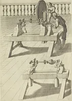 An illustration from Les raisons des forces mouuantes auec diuerses machines tant vtilles que plaisantes aus quelles sont adioints plusieurs desseings de grotes et fontaines (1615)