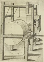 An illustration from Les raisons des forces mouuantes auec diuerses machines tant vtilles que plaisantes aus quelles sont adioints plusieurs desseings de grotes et fontaines (1615)