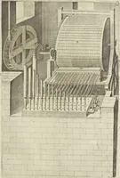 An illustration from Les raisons des forces mouuantes auec diuerses machines tant vtilles que plaisantes aus quelles sont adioints plusieurs desseings de grotes et fontaines (1615)