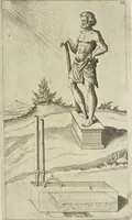 An illustration from Les raisons des forces mouuantes auec diuerses machines tant vtilles que plaisantes aus quelles sont adioints plusieurs desseings de grotes et fontaines (1615)