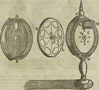 An illustration from Oculus artificialis teledioptricus, sive, Telescopium : ex abditis rerum naturalium & artificialium principiis protractum novâ methodo, eâque solidâ explicatum ac comprimis è triplici fundamento physico seu naturali, mathematico dioptrico et mechanico, seu practico stabilitum ... (1685)