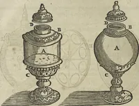An illustration from Oculus artificialis teledioptricus, sive, Telescopium : ex abditis rerum naturalium & artificialium principiis protractum novâ methodo, eâque solidâ explicatum ac comprimis è triplici fundamento physico seu naturali, mathematico dioptrico et mechanico, seu practico stabilitum ... (1685)
