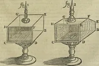 An illustration from Oculus artificialis teledioptricus, sive, Telescopium : ex abditis rerum naturalium & artificialium principiis protractum novâ methodo, eâque solidâ explicatum ac comprimis è triplici fundamento physico seu naturali, mathematico dioptrico et mechanico, seu practico stabilitum ... (1685)