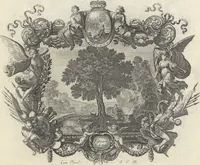 An illustration from Biblisches Engel- u. Kunst Werck : alles das jenige, was in Heiliger Göttlicher Schrifft Altes und Neuen Testaments von den heiligen Engeln Gottes ... zu finden ist ... : mit Fleiss zusammen getragen, in Kupffer gestochen und verlegt (1705)
