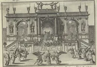 An illustration from Biblisches Engel- u. Kunst Werck : alles das jenige, was in Heiliger Göttlicher Schrifft Altes und Neuen Testaments von den heiligen Engeln Gottes ... zu finden ist ... : mit Fleiss zusammen getragen, in Kupffer gestochen und verlegt (1705)