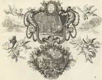 An illustration from Biblisches Engel- u. Kunst Werck : alles das jenige, was in Heiliger Göttlicher Schrifft Altes und Neuen Testaments von den heiligen Engeln Gottes ... zu finden ist ... : mit Fleiss zusammen getragen, in Kupffer gestochen und verlegt (1705)